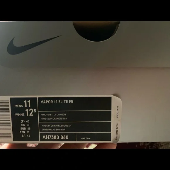 Nike Mercurial Vapor 12~Grey & Orange~ Size 11 - Picture 2 of 3